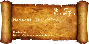 Madacsi Szilárd névjegykártya