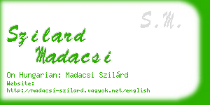 szilard madacsi business card