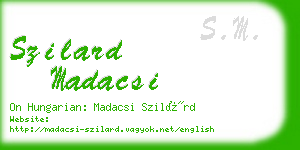 szilard madacsi business card